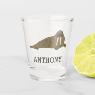 Walrus Graphic Realistic Style Illustration Schnapsglas