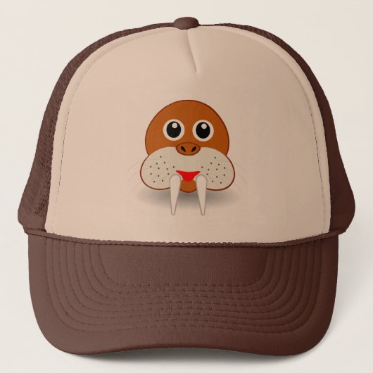 Walrus head Cartoon Truckerkappe (Vorderseite)