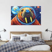 WALRUS IN SPACE-4 LEINWANDDRUCK (Insitu (Schlafzimmer))
