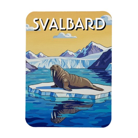 Walrus in Svalbard Norway Magnet (Vertikal)