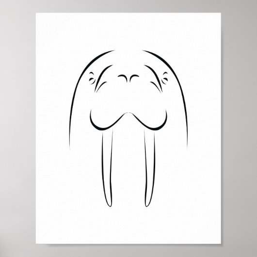 Walrus Kontur Poster (Vorne)