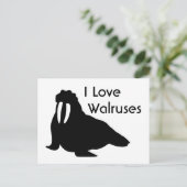 Walrus Liebe Postcard Postkarte (Stehend Vorderseite)