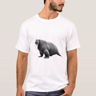 Walrus-Power auf weißem T-Shirt
