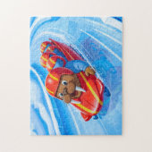 Walrus Racing Down the Track in a Fast Bobsleigh R Puzzle (Vertikal)