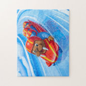 Walrus Racing Down the Track in a Fast Bobsleigh R Puzzle (Vertikal)