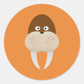 Walrus Runder Aufkleber (Vorderseite)