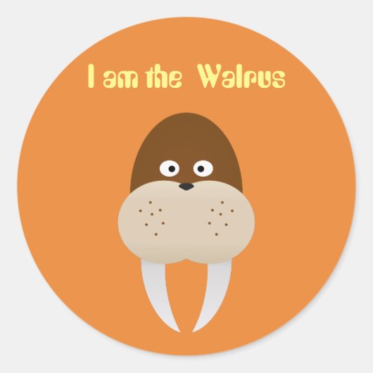 Walrus Runder Aufkleber (Vorderseite)