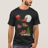 Walrus Santa Sleigh Flying Funny Magical Christmas T-Shirt (Vorderseite)