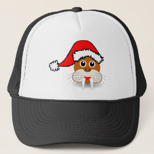 Walrus Siegel Fangs Animal Christmas Santa Claus Truckerkappe