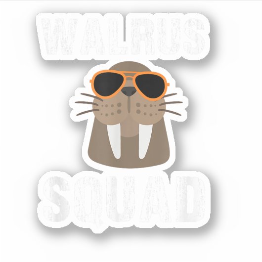 WALRUS SQUAD NIEDLICH FUNNY SEE TIERE LOVER AUFKLEBER (Vorderseite)