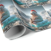 Walrus Tragend eine Weihnachtsmannmütze Geschenkpapier (Rolleneckpunkt)