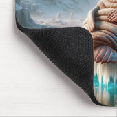 Walrus Tragend eine Weihnachtsmannmütze Mousepad (Ecke)