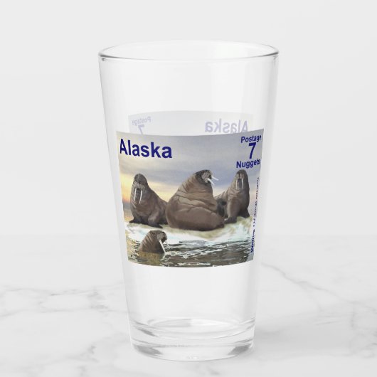 Walrus - Vier Brüder - Alaska Postage Glas (Rückseite)