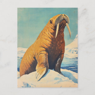 Walrus Vintag Postkarte