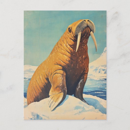 Walrus Vintag Postkarte (Vorderseite)