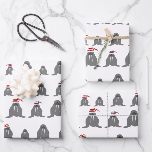 Walrus Wrapping Paper Sheets Geschenkpapier Set (Vorderseite)