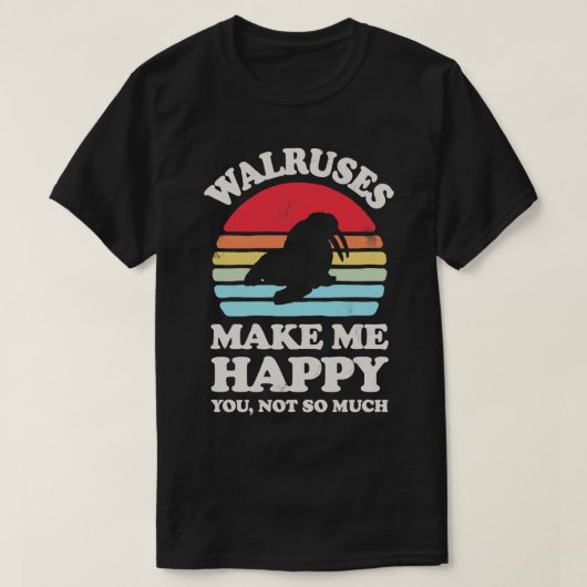 Walruses machen mich glücklich zum Sunset Retro fü T-Shirt (Design vorne)