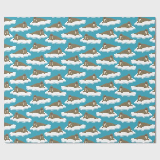 Walruses on Icebergs Gemustert Geschenkpapier (Flach)