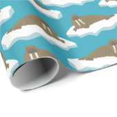 Walruses on Icebergs Gemustert Geschenkpapier (Rolleneckpunkt)