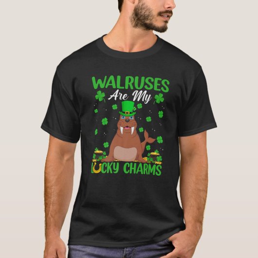 Walruses sind meine Glücksbringer Walrus St. Patri T-Shirt (Vorderseite)