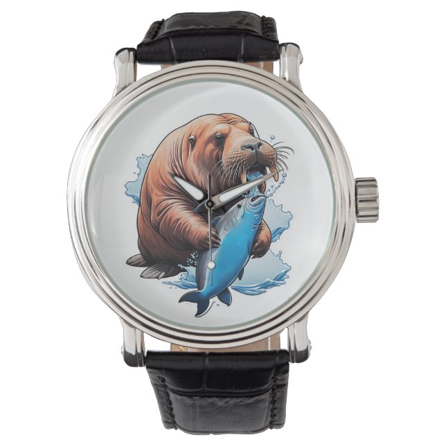 Walrusfischerei im Meer Armbanduhr (Vorderseite)