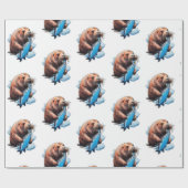 Walrusfischerei im Meer Geschenkpapier (Flach)