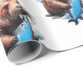 Walrusfischerei im Meer Geschenkpapier (Rolleneckpunkt)