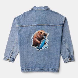 Walrusfischerei im Meer Jeansjacke