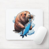 Walrusfischerei im Meer Mousepad (Mit Mouse)
