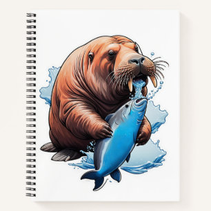 Walrusfischerei im Meer Notizblock