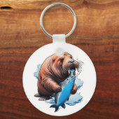 Walrusfischerei im Meer Schlüsselanhänger (Vorderseite)