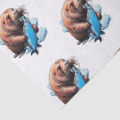 Walrusfischerei im Meer Seidenpapier (Detail)