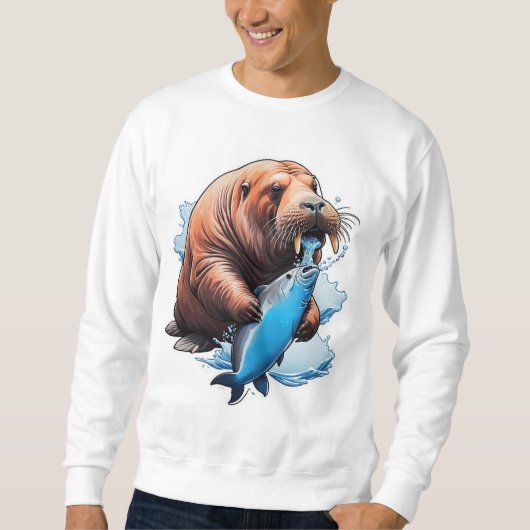 Walrusfischerei im Meer Sweatshirt (Vorderseite)