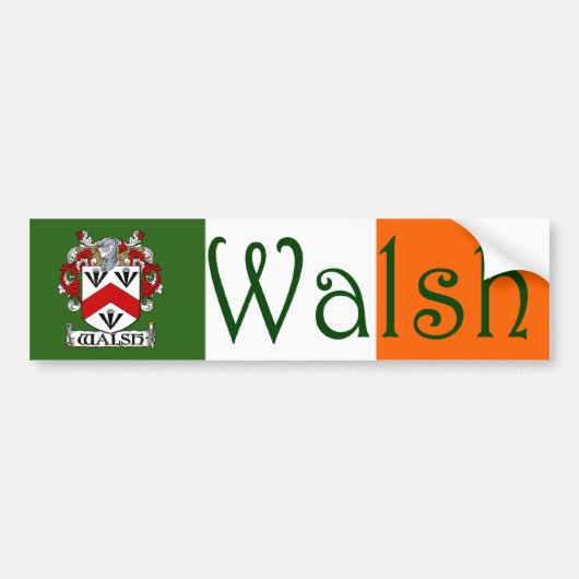Walsh Coat of Arms Flag Autoaufkleber (Vorne)
