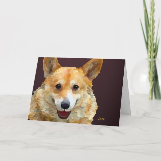 Walsh Corgi "Jazz" Zäune für Fido Dankeskarte (Vorderseite)
