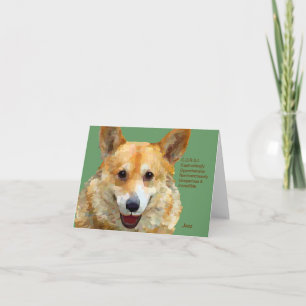 Walsh Corgi "Jazz" Zäune für Fido Dankeskarte