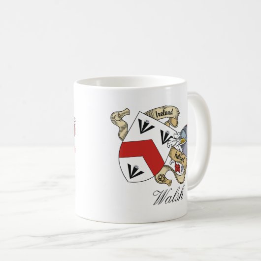 Walsh Familienwappen Kaffeetasse (VorderseiteRechts)