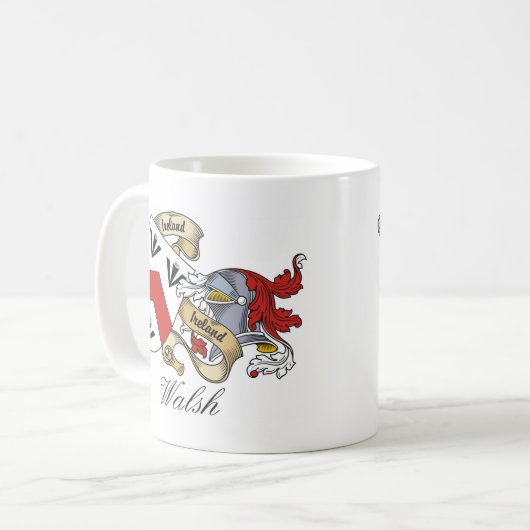 Walsh Familienwappen Kaffeetasse (Vorderseite Links)