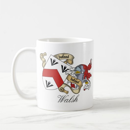 Walsh Familienwappen Kaffeetasse (Links)