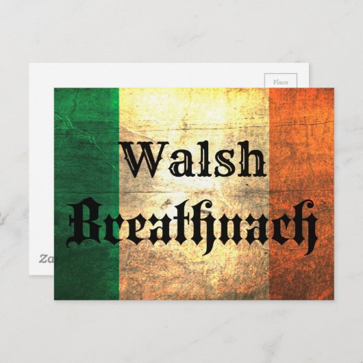 Walsh Irish Flag Postkarte (Vorne/Hinten)