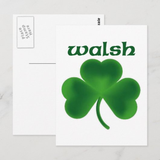Walsh Kleeblatt Postkarte (Vorne/Hinten)