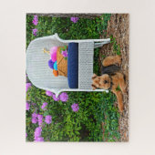 Walsh Terrier im Garten Puzzle (Vertikal)