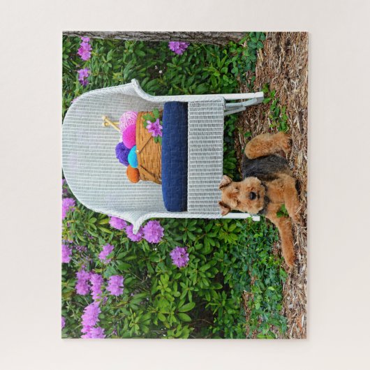 Walsh Terrier im Garten Puzzle (Vertikal)