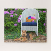 Walsh Terrier im Garten Puzzle (Horizontal)