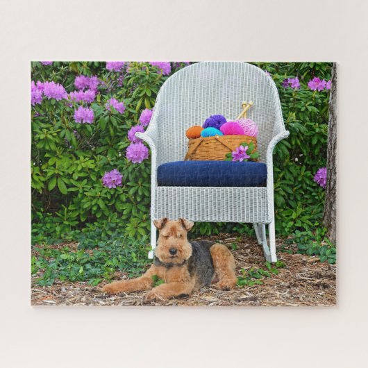 Walsh Terrier im Garten Puzzle (Horizontal)
