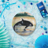 Walspringender Orca-kundenspezifischer Pappteller (Party)