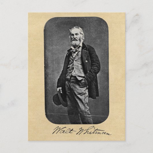 Walt Whitman Blätter von Grass Frontispiece Postkarte (Vorderseite)