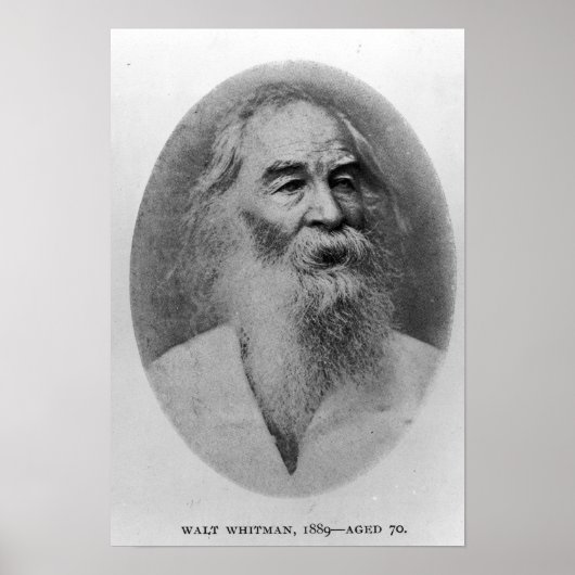 Walt Whitman, fotografiert 1889 Poster (Vorne)