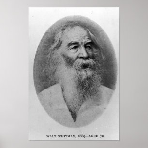 Walt Whitman, im Jahre 1889 fotografiert Poster