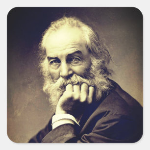 Walt Whitman Portrait 1869 - Vintage Literatur Quadratischer Aufkleber